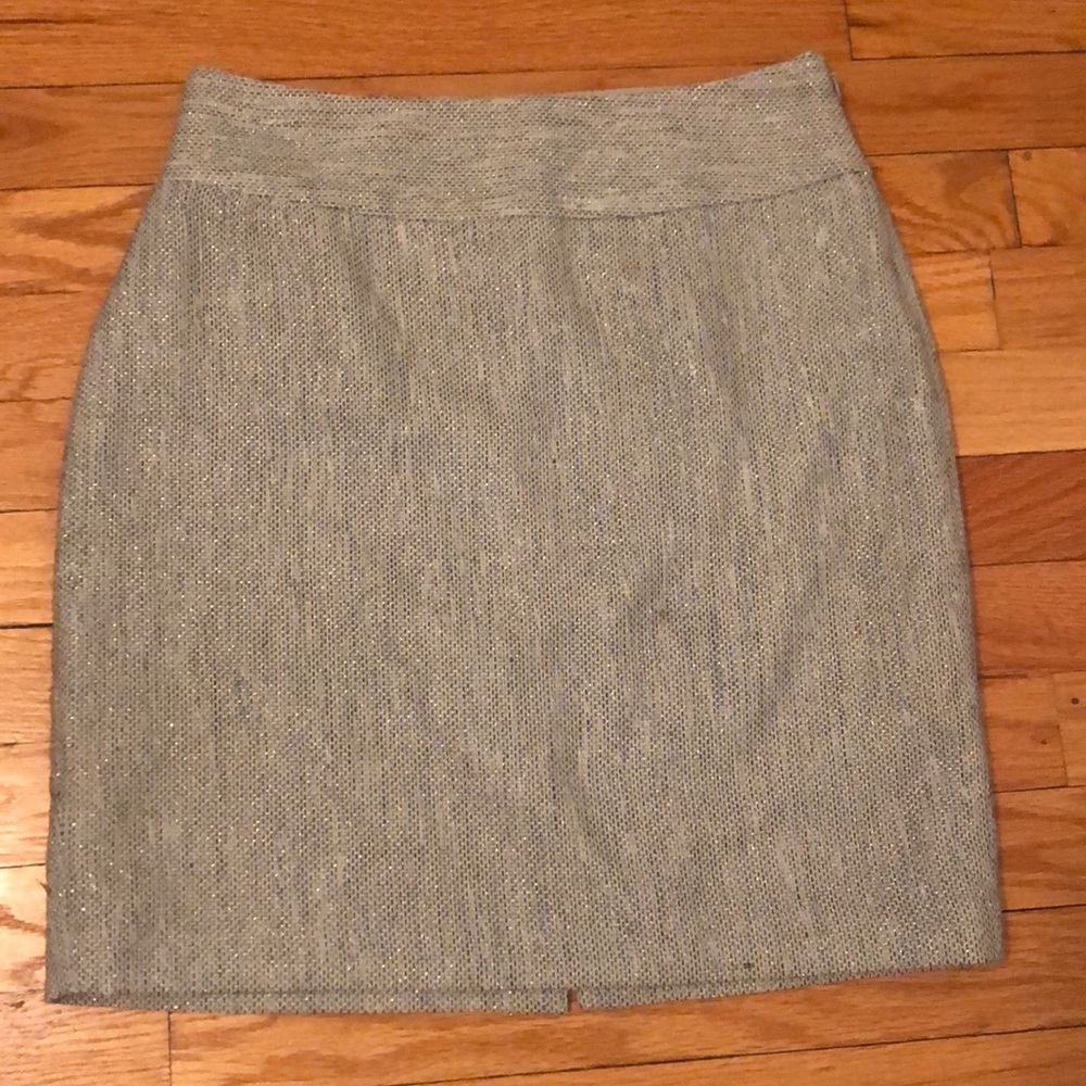 The Limited Tweed Gray Blue Gold Skirt Size 4